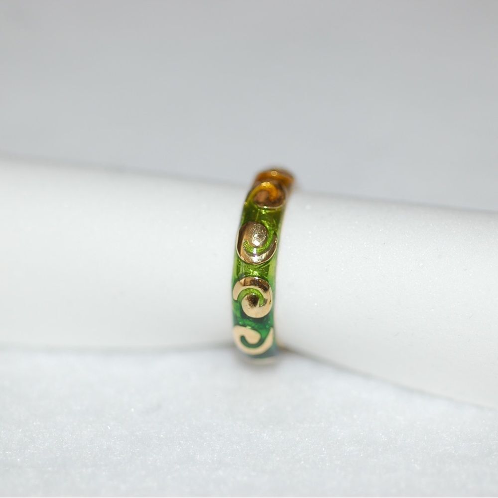Authentic Hidalgo 18k multi color enamel bands